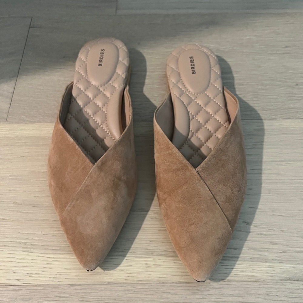 Birdies Tan Suede Mules